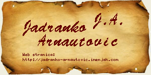 Jadranko Arnautović vizit kartica